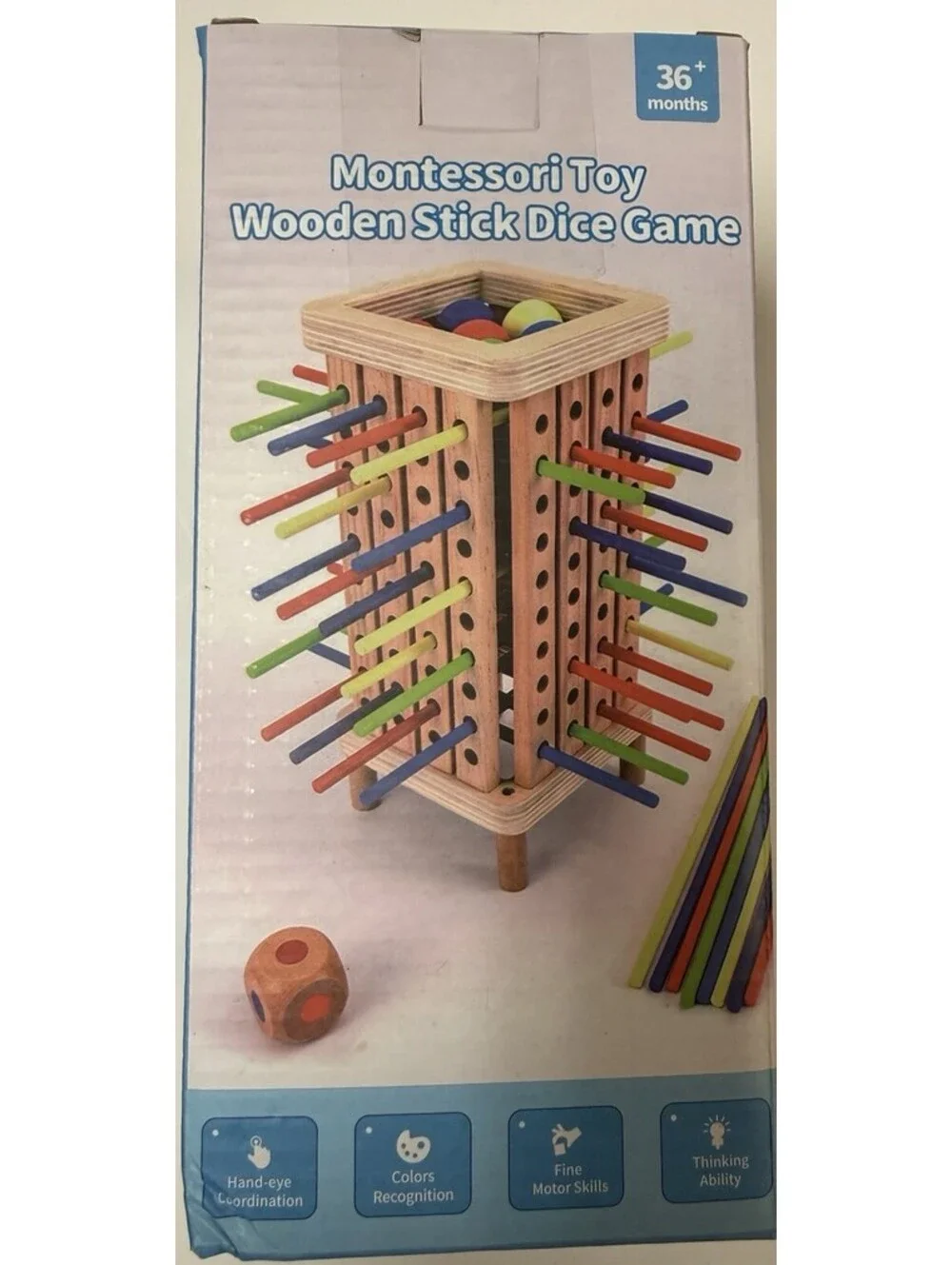 Yunhe Yousheng Toys Wooden Dice Game, Colors Recognition